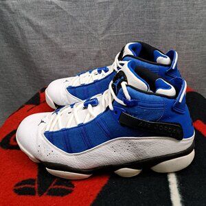 Size 12 Nike Jordan 6 Rings White Blue 2016 322992-400 Men TOE SCRATCH